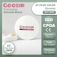cadcan system super translucent st plus dental use zirconia block 98mm zirconia preshaded porcelain disc