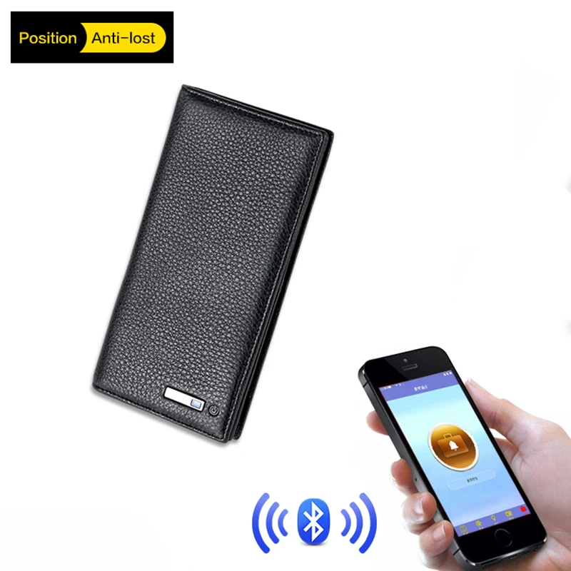Modoker Высокое качество Натуральная кожа мужские кошельки анти потеря с Bluetooth USB