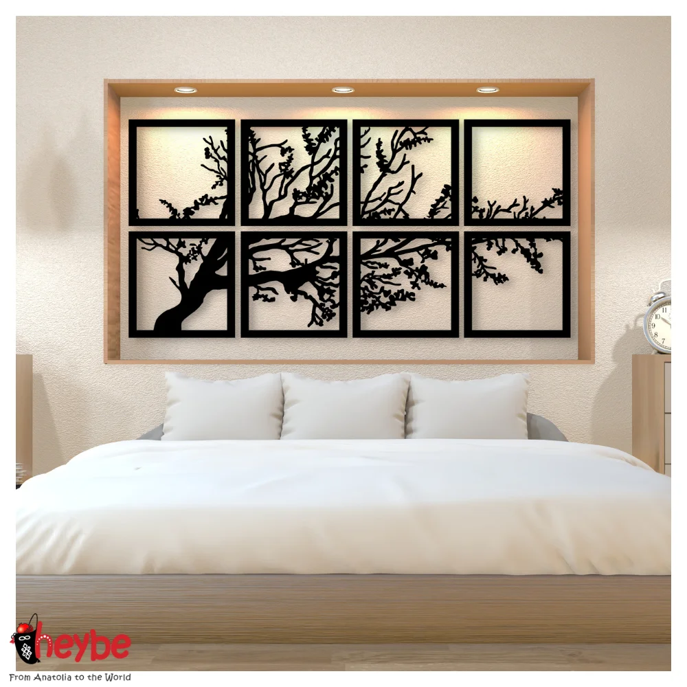 Деревянный набор из 4 деревьев Настенный декор Качественные идеи подарков