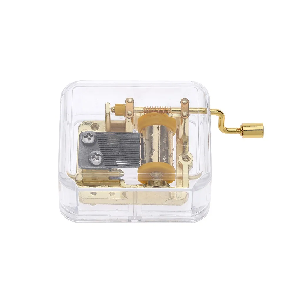 Уникальный Маленький ручной белый прозрачный корпус акриловой музыкальной