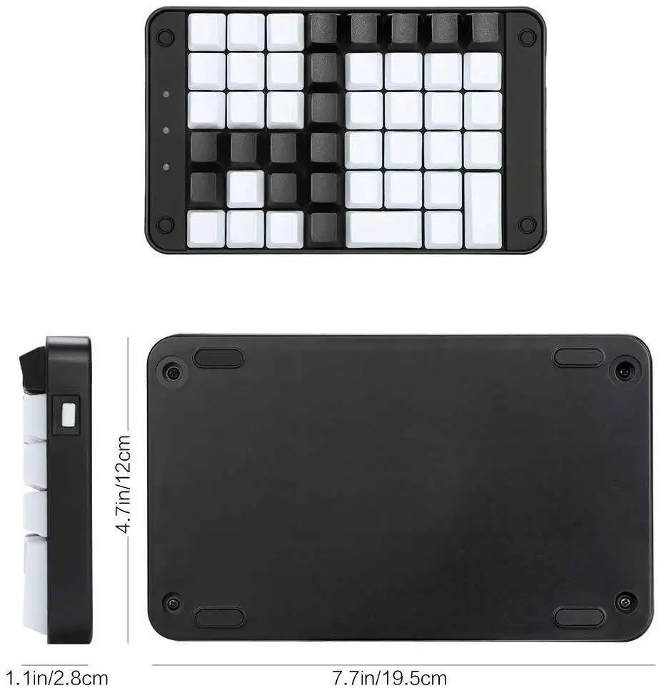 Single-Handed Mechanical Keyboard All 46 Programmable Keys Tools Gaming Keypad 8 Macro Keys with Cherry MX Black Switches