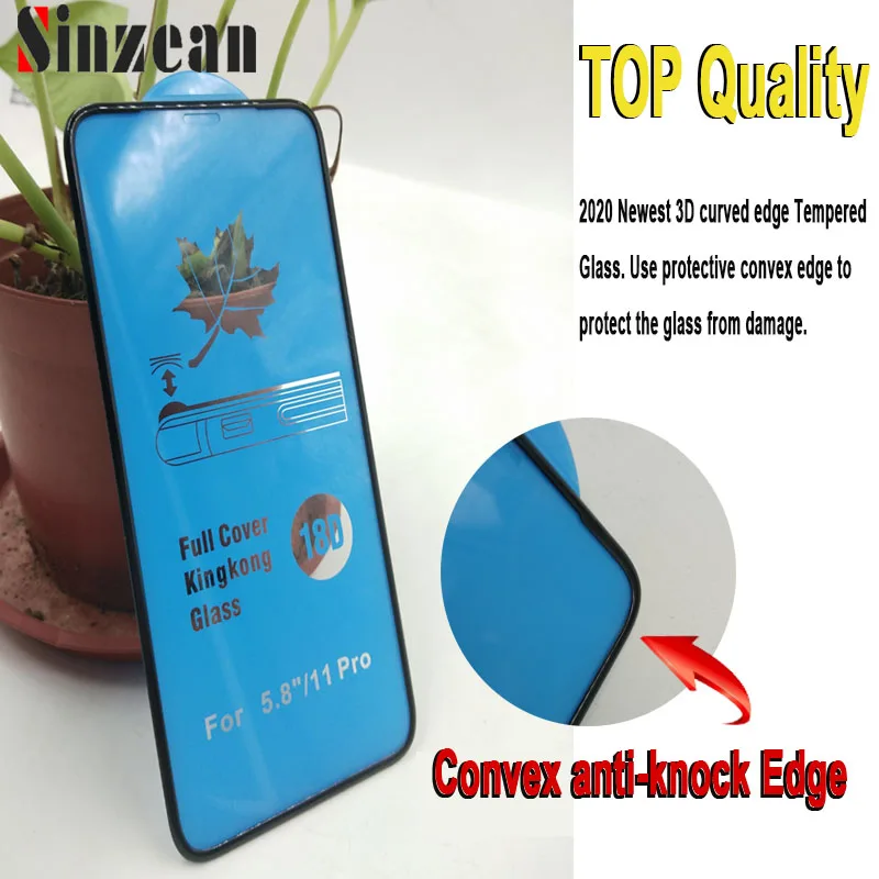 100 шт. 18D Выпуклый край 3D изогнутое стекло для IPHONE 13 Mini/12 PRO/11 Pro Max/678 Plus/XS MAX/XR