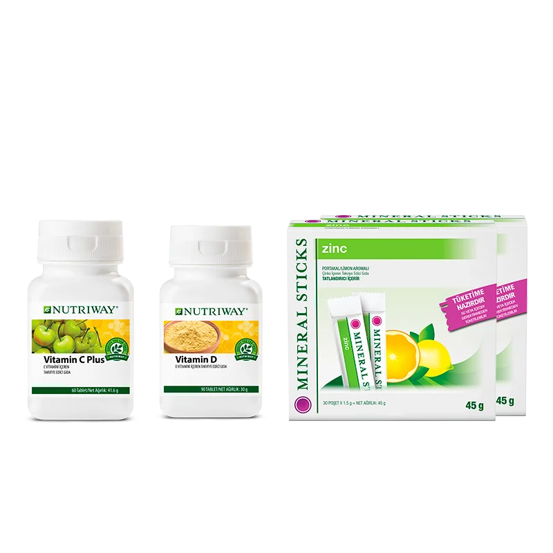 Immunity Kit NUTRIWAY™ 2x Mineral Sticks Zinc, 1x Vitamin C Plus, 1x Vitamin D