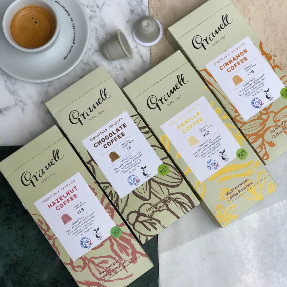 Granell CAFS-1940-Aromas-vanilla Espresso | Compatible capsules Nespresso 100% Arabica coffee-10 coffee Продукты