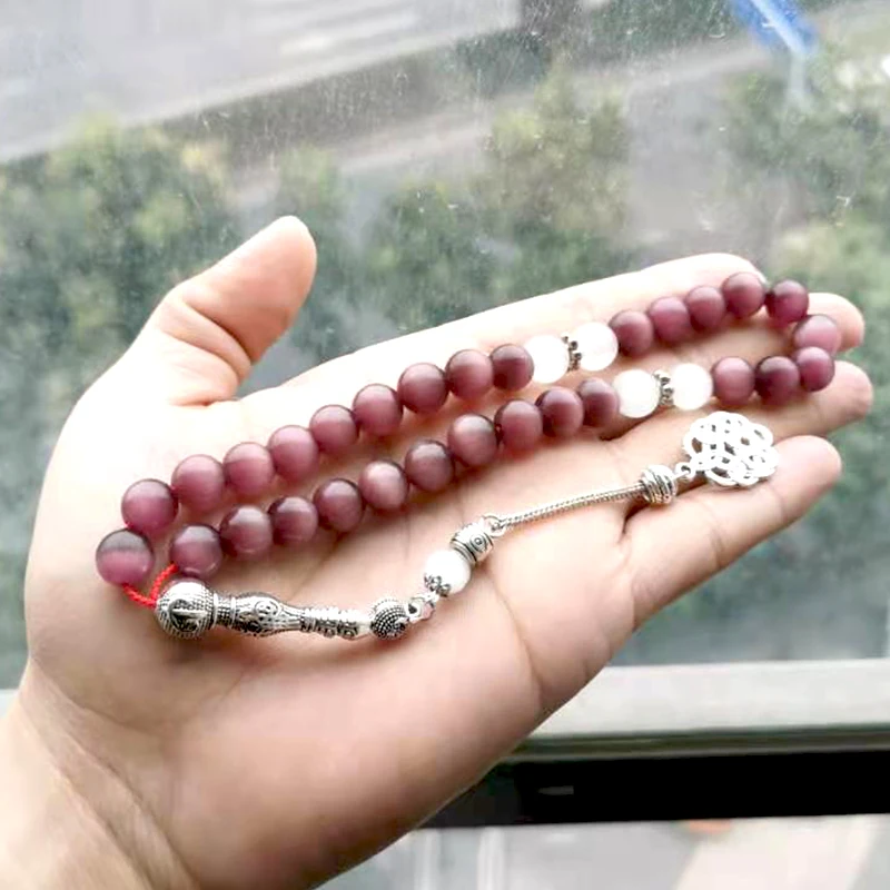 33 Tasbih кошачий глаз камень misbaha и 8 мм 10 12 натуральный любовь подарок молитвенные
