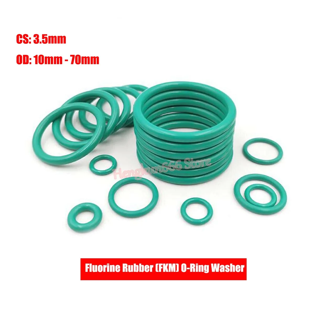 

CS 3.5mm O-Ring Green FKM Fluorine Rubber O Ring Sealing Washer Gaskets OD 10mm-70mm Insulation Oil Resistant High Temp