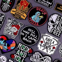 punk letter patch iron on patches on clothes skeleton embroidered patches for clothing thermoadhesive patches skull stickers