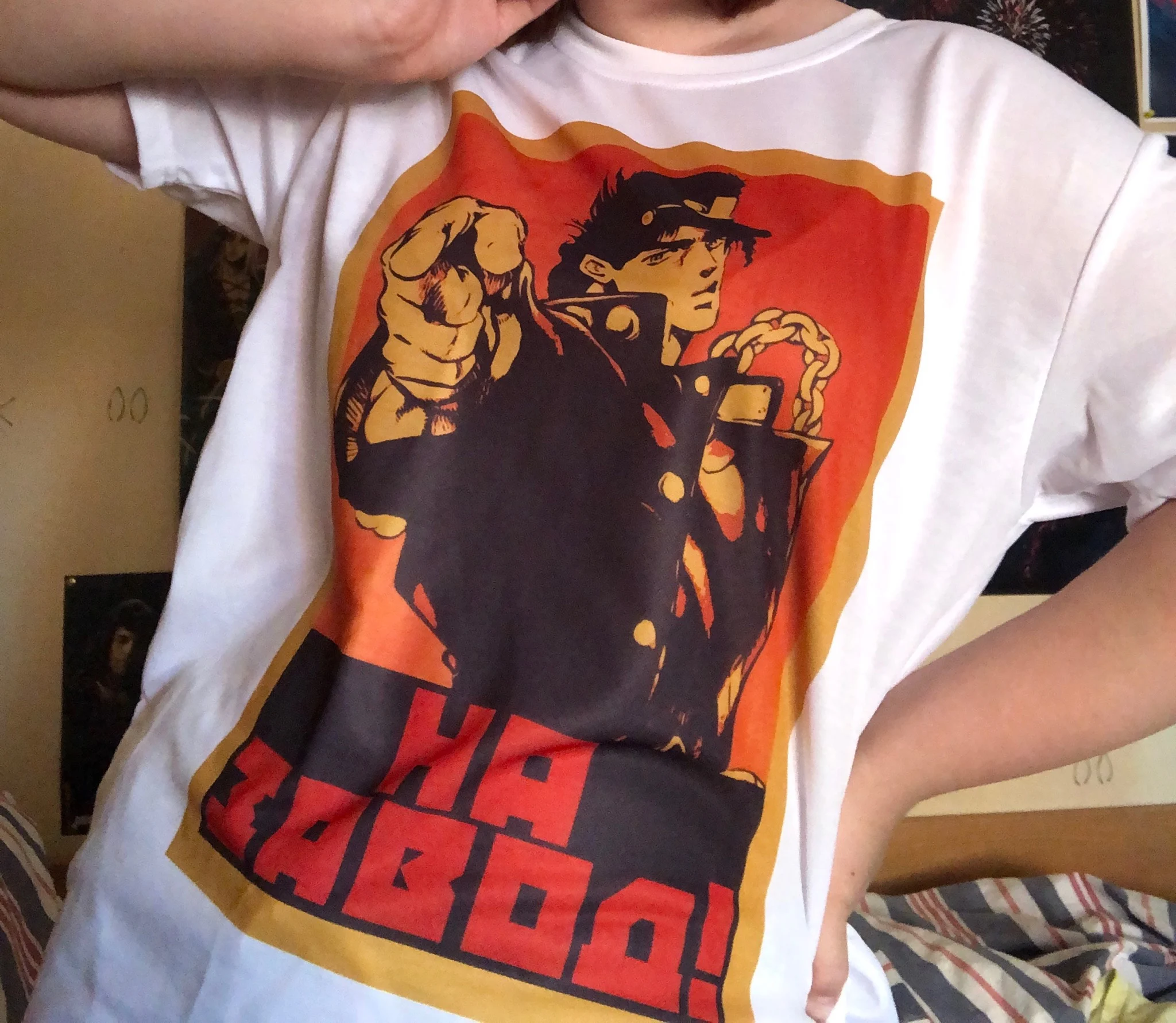 Футболка мужская аниме ДжоДжо Джотаро на завод Невероятные Приключения Джо |