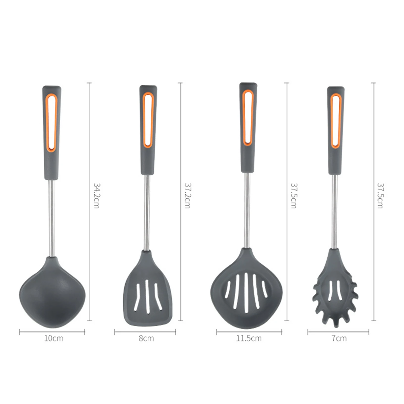 

8pcs Stainless Steel Silicone Kitchen Cooking Tool Set Heat-resisting Non Stick Spatula Spoons Colander Kitchenware Kit