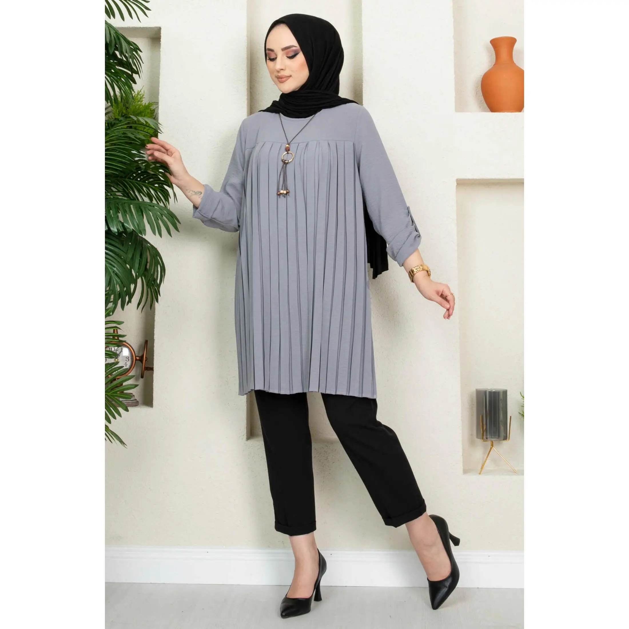 Long Tunics For Women 2021 Muslim Fashion Women Blouse Muslim Long Shirt Hijab dress İslamic fashion Muslim Women Clothing