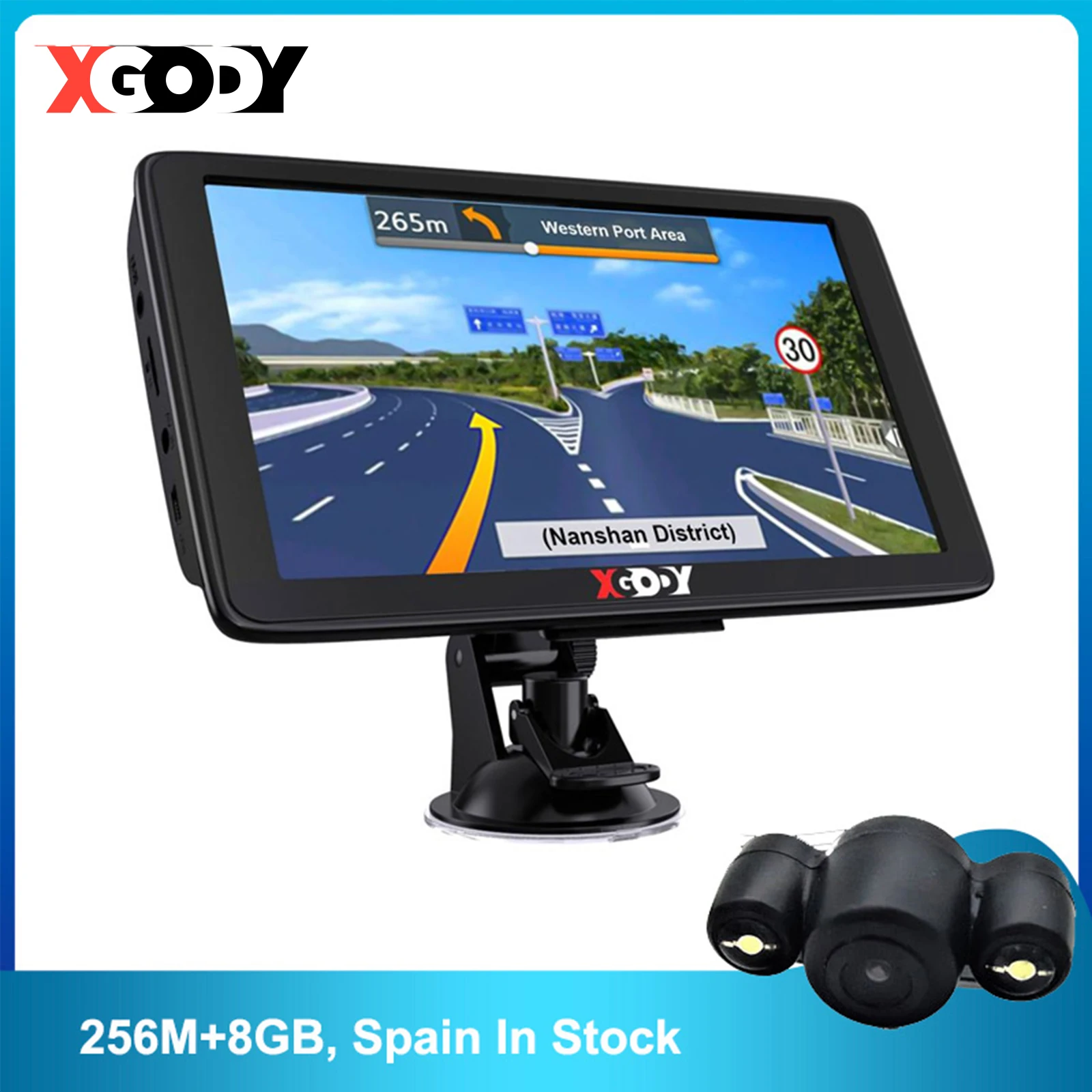 

Автомобильный GPS-навигатор XGODY, 7 дюймов, 256 м, 8 ГБ, спутниковый навигатор, встроенная батарея 2100 мАч, новая карта, бесплатное обновление, 2022, в наличии в Испании, 727