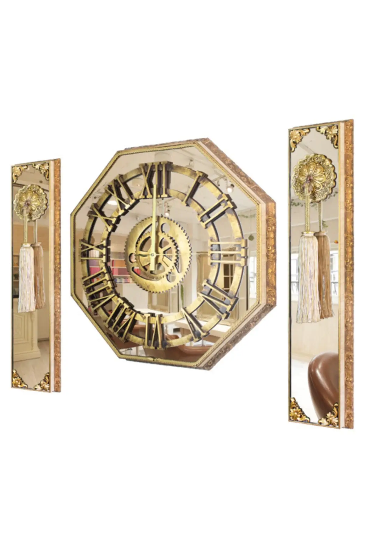 

YEN RN Aynal Duvar Saati 8 Gen Gold Sedef mfevvd