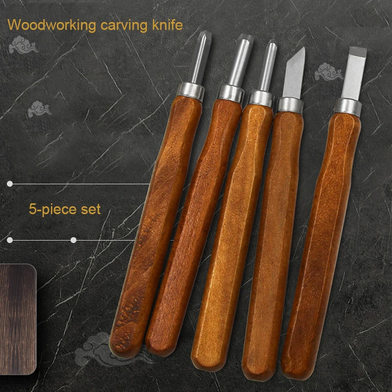 

5pcs Woodworking Carving Knife Engraving Tools Cutting Scorper Trimming Woodcut Wood Working DIY Hand Tool