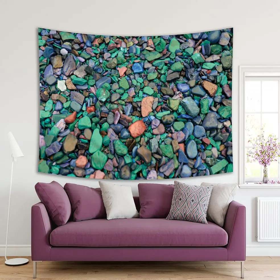 

Tapestry Rocks in Stream Bed Colorful Abstract Beauty of Array Glacier National Park Montana Photo Green Blue Gray