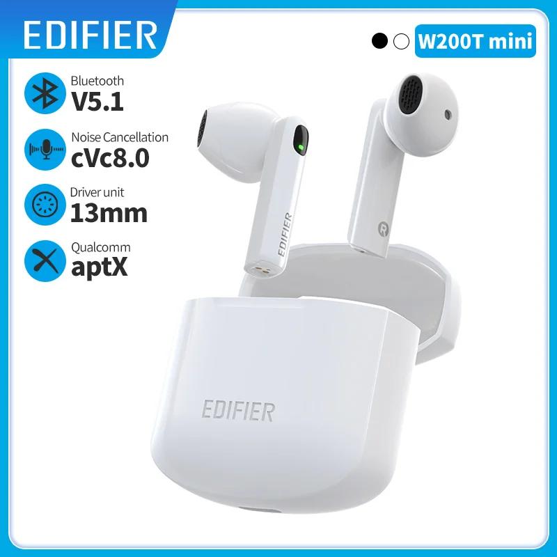 

Edifier W200T mini TWS Wireless Earphones Bluetooth V5.1 Headphones aptX Decoding cVc8.0 Call Noise Cancellation