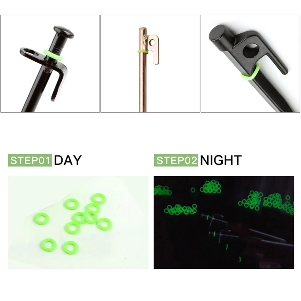 

10PCS Fluorescent Silicone Tent Nail Ring Luminous O-shaped Fishing Rod Rings Night Light Outdoor Camping Tents Accessories