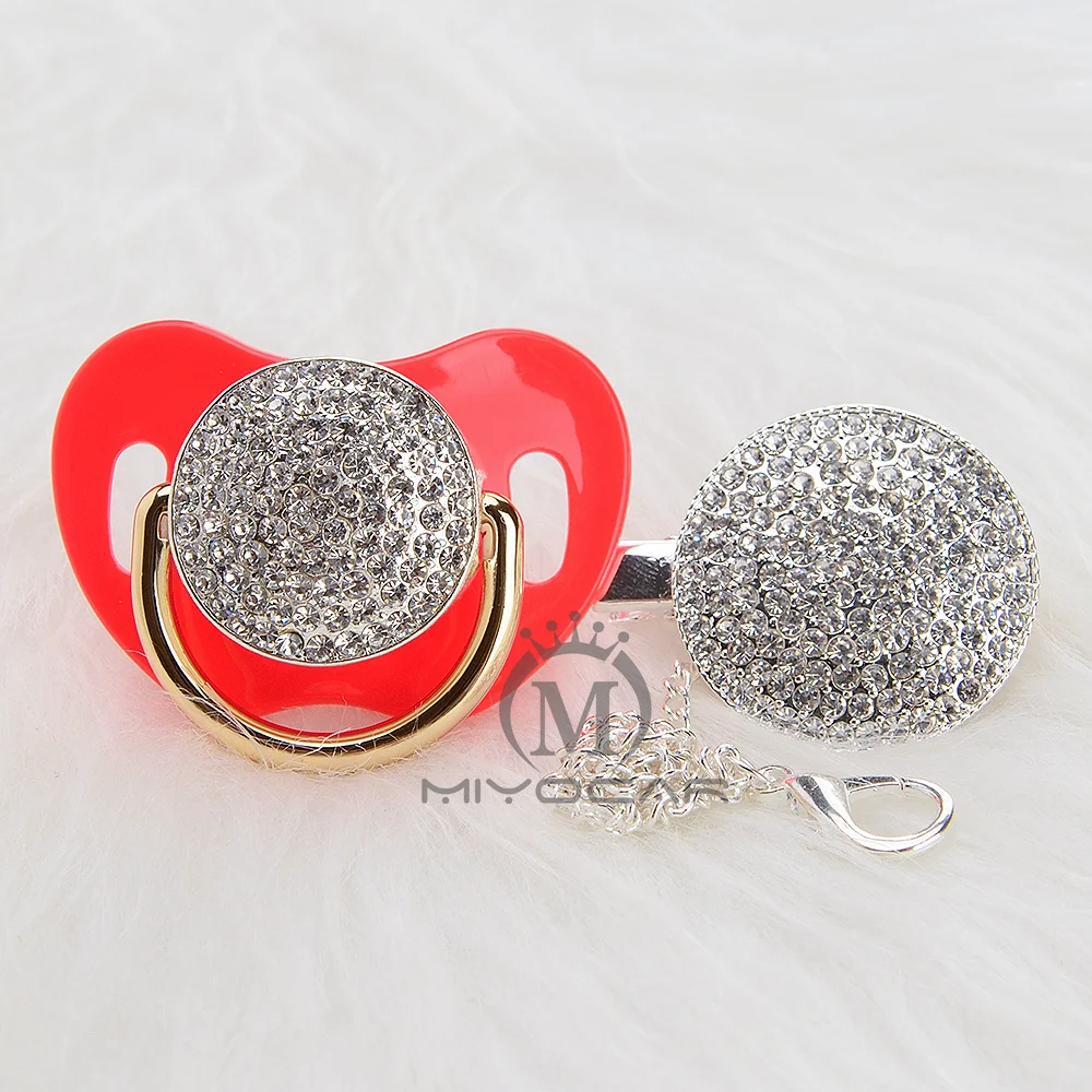 MIYOCAR Золотая красивая принцесса bling Серебряная «соска» и Соска-пустышка набор клипсов BPA бесплатно пустышка bling уникальный дизайн как
