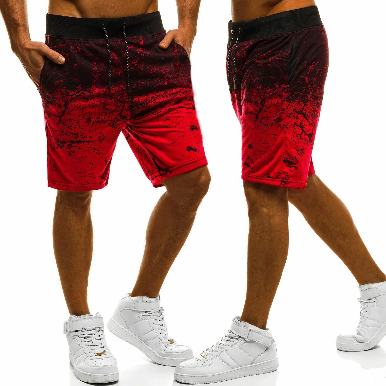 Shorts Men's Sweatpants Casual Color Blocking Summer High Street Basketball Outdoor Running Loose Five Point Pants