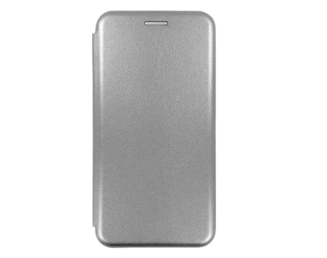 Выгодный комплект 2 в 1 для samsung A72 : чехол - книжка серый / серебряный + защитное
