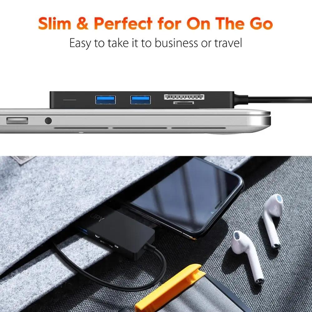 TSUPY тонкий размер usb-хаб USB 3,0-SD TF кард-ридер+ 3 USB 3,0 хаб для hp lenovo ASUS Macbook Air ПК ноутбук 1,2 м длинный кабель