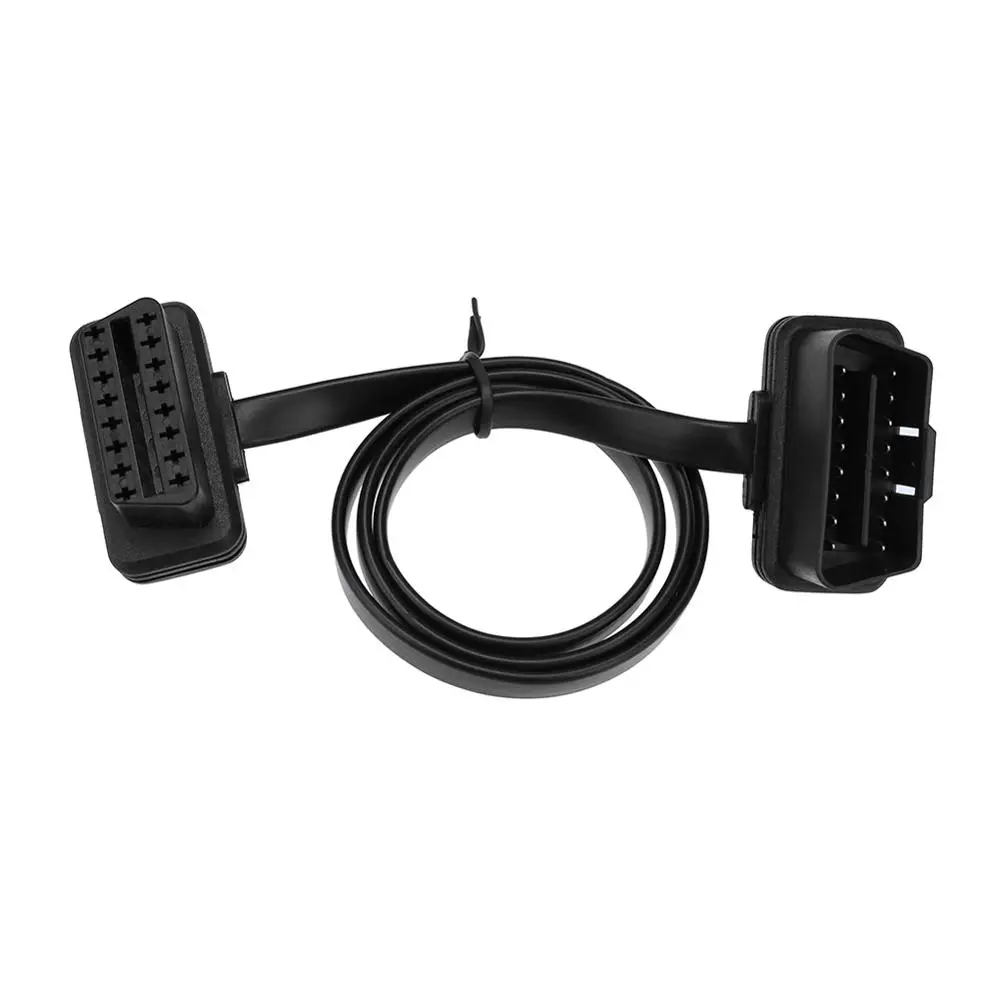 0.6M Плоский тонкий ELM327 16Pin OBD2 0,6 м кабель для отслеживания мужчин и женщин удлинитель диагностический кабель-удлинитель провод соединитель Адаптер - Название цвета: 0.6M