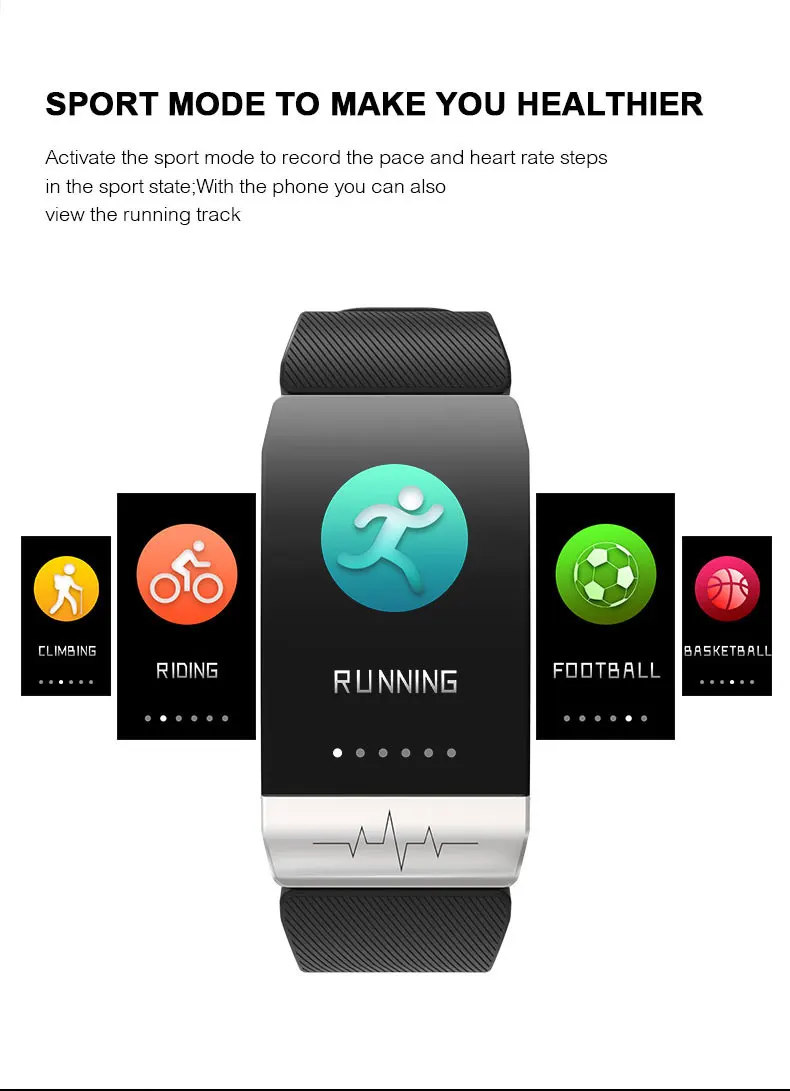 Accalia Q1S smart wirstband ECG PPG монитор сердечного ритма кровяное давление трекер Спорт измерительное оборудование android ios