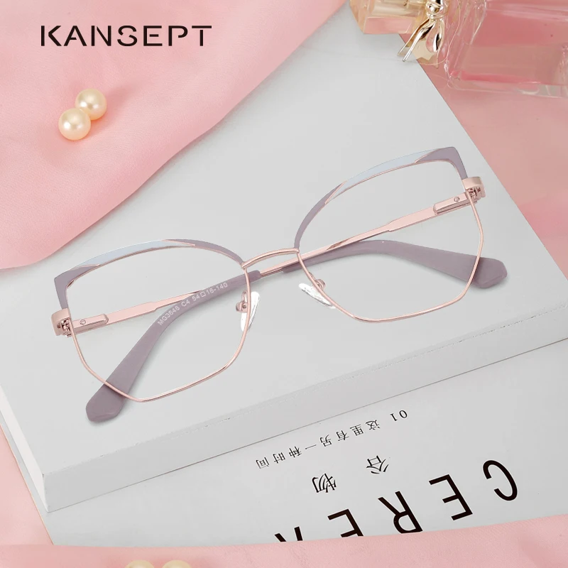 Оправа для женских оптических очков kanseven металлическая оправа кошачий глаз