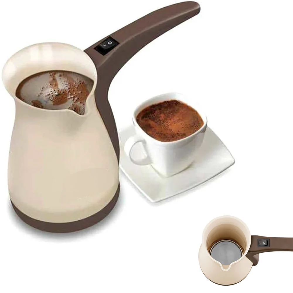1000W English Electric Coffee Maker Portable Grain Espresso Filter Kettle Cappuccino Americano Latte Easy 400ML Water Capacity