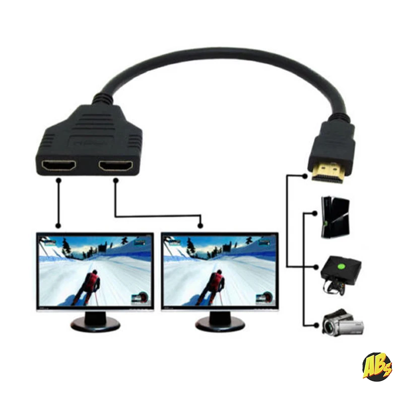 1080P HDMI Splitter Male to Female Cable Adapter Converter HDTV 1 Input 2 Output port Switch|Кабели HDMI| |