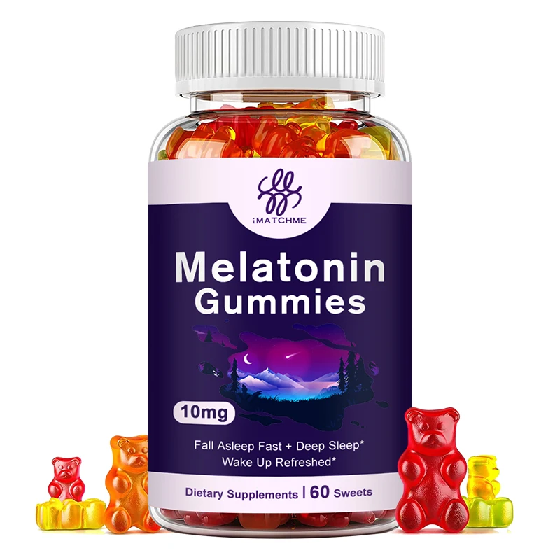 

iMATCHME 10mg Melatonin Pectin Gummies Fudge Anxiety Stress Relief Help Sleep Infused Gummies Leisure snacks For Sleeplessness