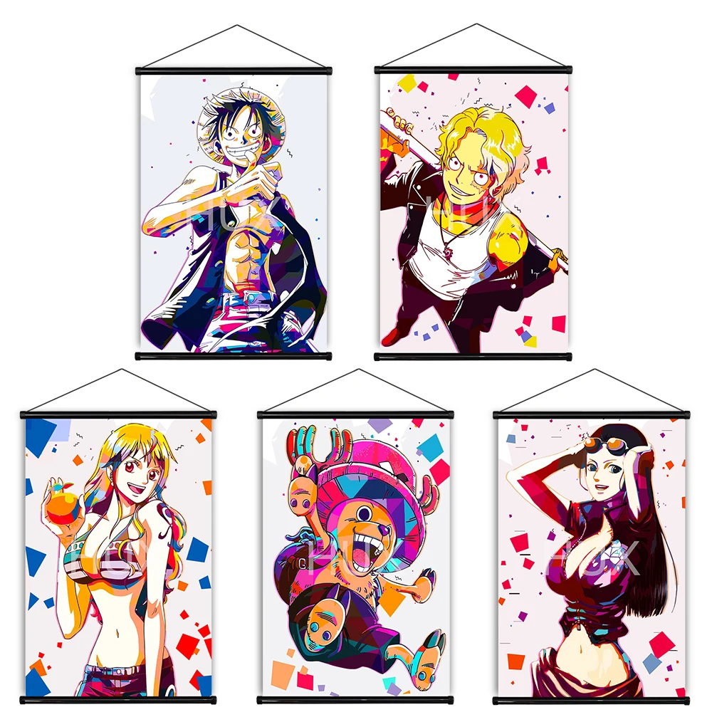 

Japanese Classic Anime One Piece The Straw Hat Luffy Wall Decor Cartoon Poster Scroll Pictures Prints Canvas Painting Dormitory