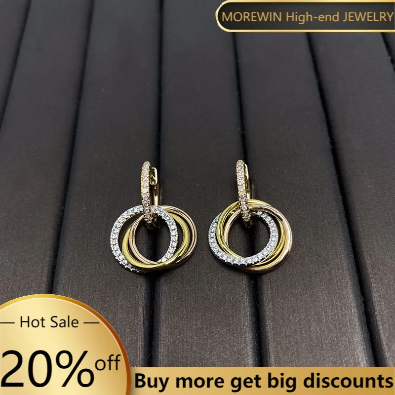 

New Famous Brand High Quality Titanium Steel Tricolor Trinity Earrings Fashion Couple Wedding Women's Trend Luxury Jewelry Gift
