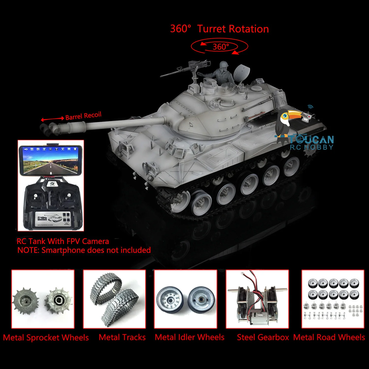 Фото Heng Long 1/16 TK7.0 Заказная версия Уолкер бульдог RTR RC Tank 3839 DIY Модель отдача ствола FPV камера батарея №2