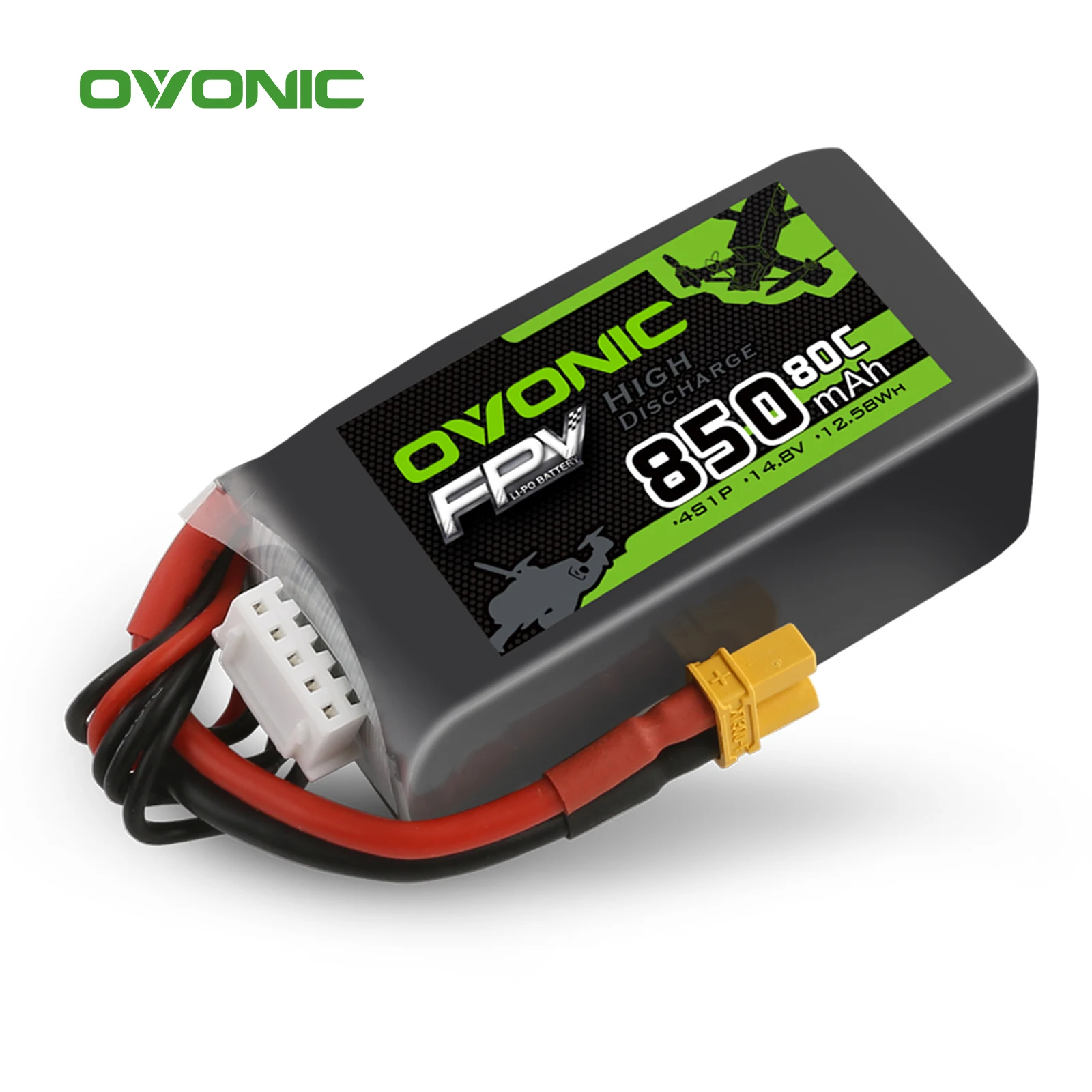 Ovonic RC Батарея 4S 80C 850 мАч 14,8 в Lipo Батарея с XT30 штепсельная Вилка для вертолета FPV RC беспилотный самолет гоночный автомобиль 4 шт.
