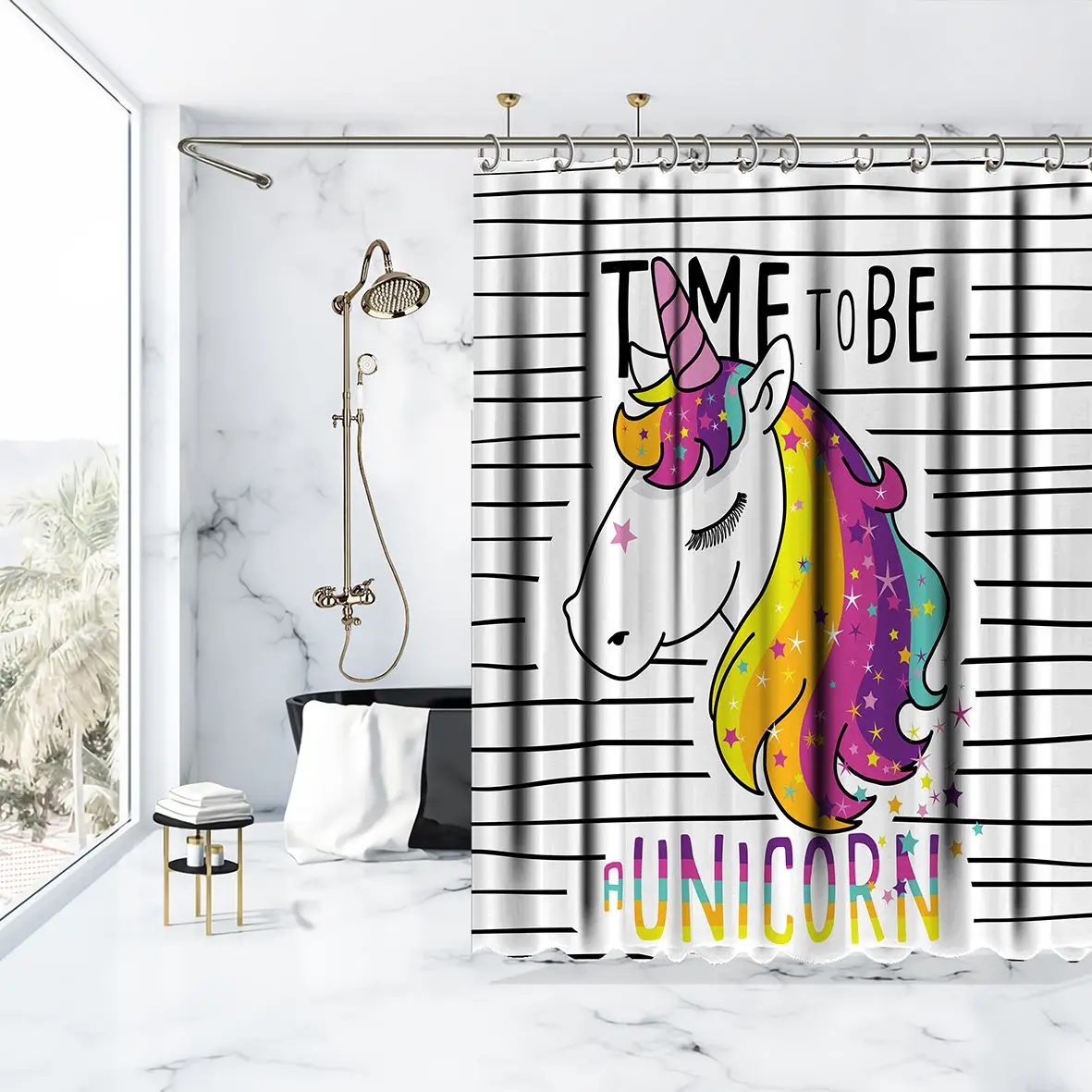 Занавеска для душа &quotвремя Быть Единорогом&quot красочные милые Волшебные