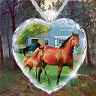 Теплое романтическое ожерелье с кристаллами в форме сердца и лошади для матери и ребенка Изысканная семейная подвеска ювелирные изделия модная искусственная бижутерия
