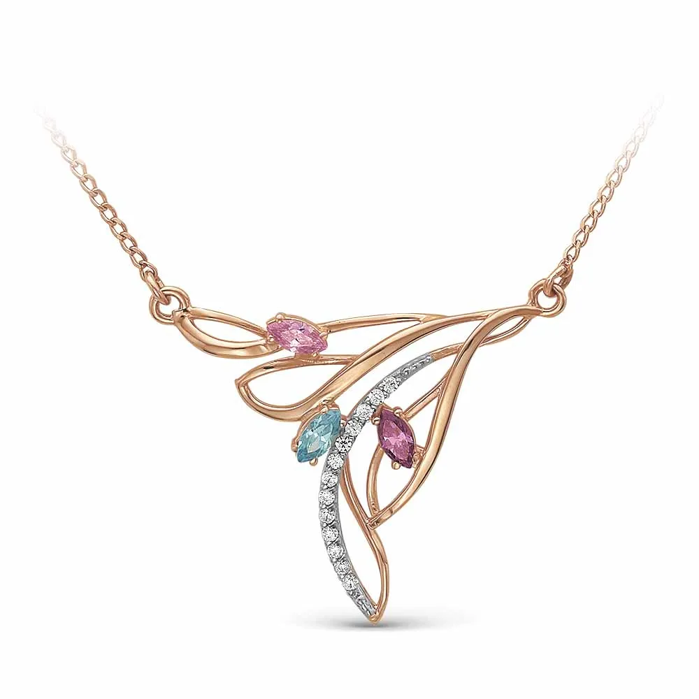 КОЛЬЕ золото 585 пробы красное покрытие - выборочное родирование | Украшения и