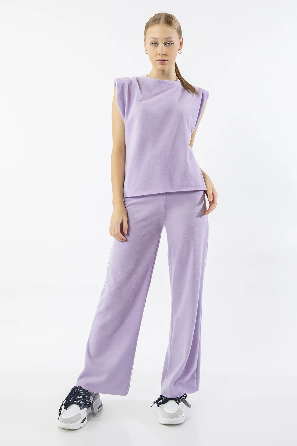 

Women Padded Knitwear Suit Casual Clothes 2 Pieces Fashion
