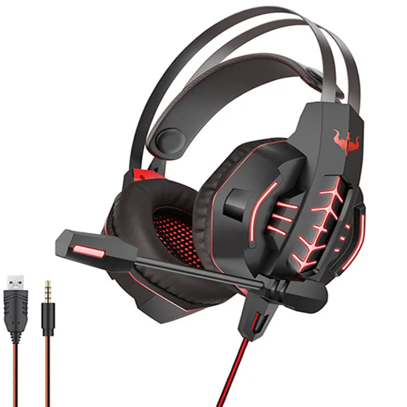 

Gaming Headphones GT63 For PS4/Nintendo Switch/Xbox One/Laptop Adjustable Bass Stereo PC Gamer Over Ear Wired Headset With Mic