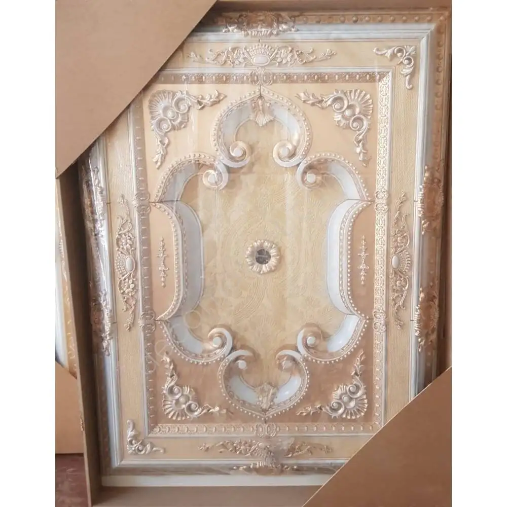 

DECOGOLD Decorative Rectangle Design Bronze Colored Ceiling Medallion 90x120cm