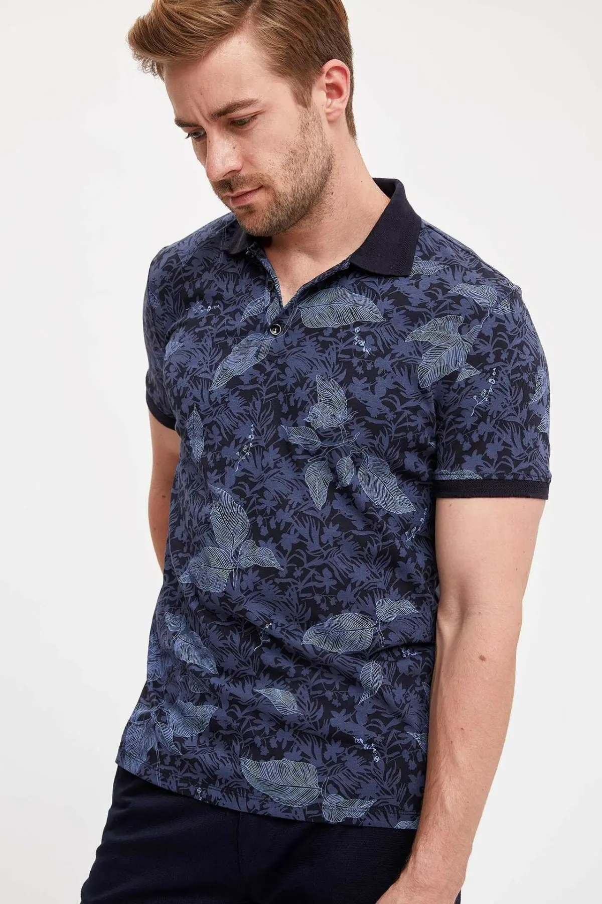 Мужская Повседневная рубашка поло DeFacto модная Свободная с коротким рукавом и