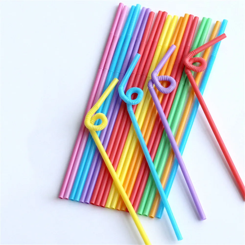 

100pcs Rainbow Straws Disposable Plastic Colorful Juice Straw Coffee Tea Cocktail Cola Beer Beverage Straw Cold Drinks Straws