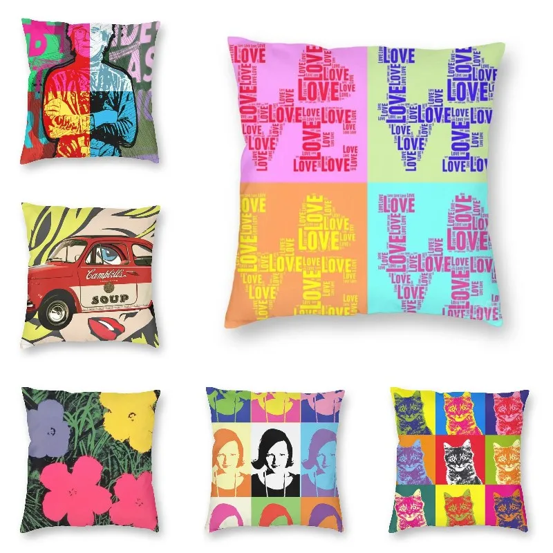 

Nordic Andy Warhol Sofa Cushion Cover Velvet Pop Art Love Collage Throw Pillow Case Home Decoration For Living Room Pillowcase