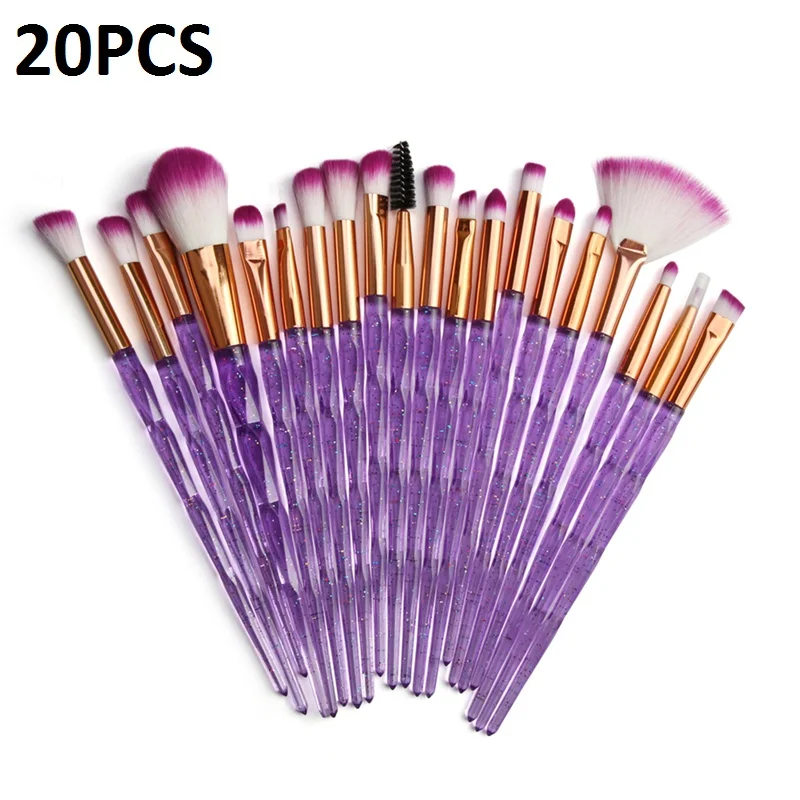 20pcs 7/10/15/20 штук, Профессиональные кисти для макияжа, с украшением в виде кристаллов, на нашем сайте! кисти для макияжа Косметическая кисть для растушевки набор кистей для макияжа Pincel Maquiagem - Handle Color: 20pcs