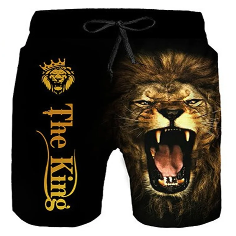 

New summer printed 3D Lion King Fashion Hip Hop Hawaiian Beach Men's Beach pants Super size Men's Shorts XXS-6XL