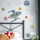 Rocket Вселенной Звездных мальчиков Спальня обои фоновые украшения самоклеящиеся настенные наклейки для детской комнаты настенный Декор DIY