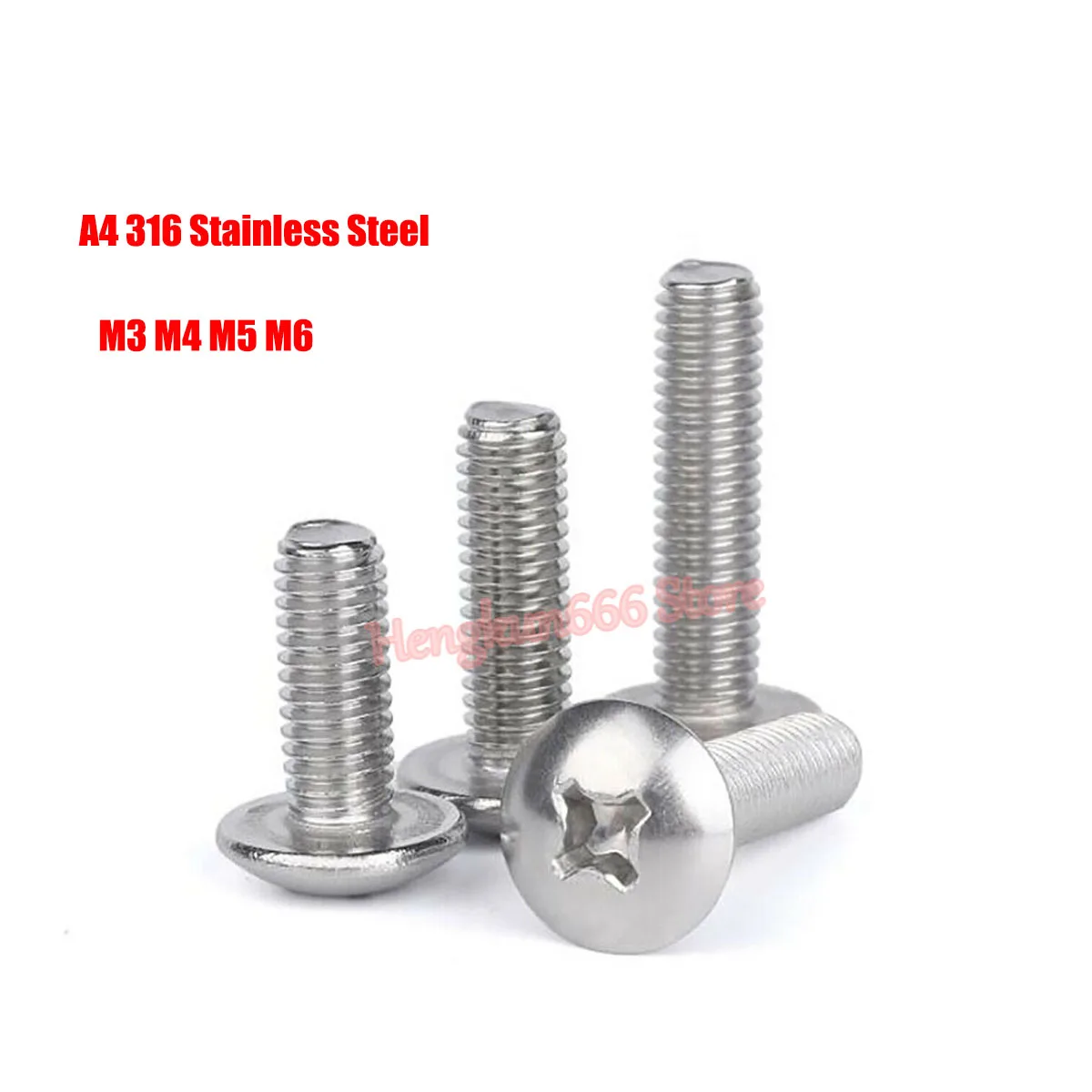 

M3 M4 M5 M6 Phillips Truss Head Machine Screws Marine Grade 316 Stainless Steel Cross Recessed Mushroom Large Round Head Bolts