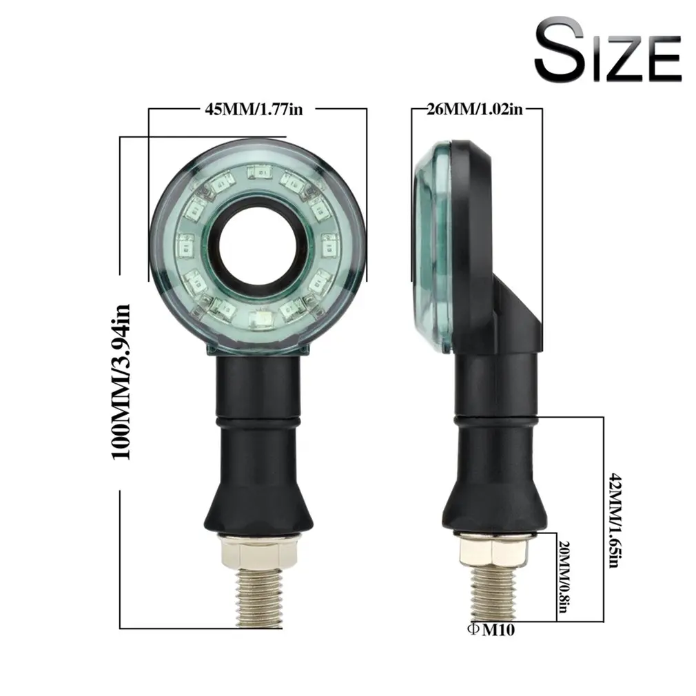 

1 Pair Universal Motorcycle Turn Signals Indicator Direction Indicator 12 LED With High Quality Lamp Blinker Tail Flashing Light