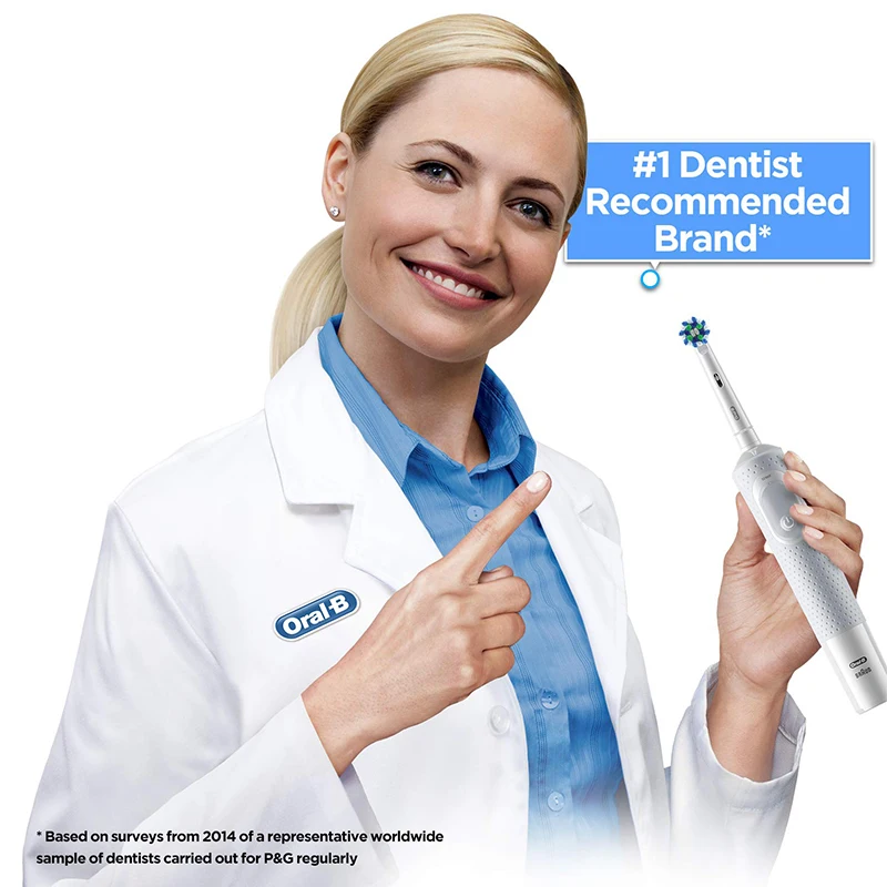 Электрическая зубная щетка Oral B для взрослых D100 Vitality с перезаряжаемой яркостью 4