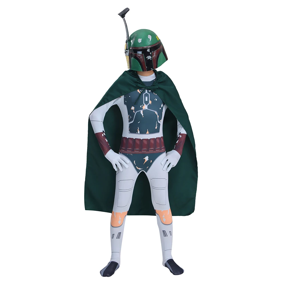 Детский костюм для косплея Boba Fett комбинезон с накидкой шлем головные уборы